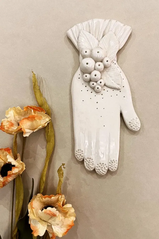 Biankaléone Main Merveille au bouquet murale 7,5 x 17 cm