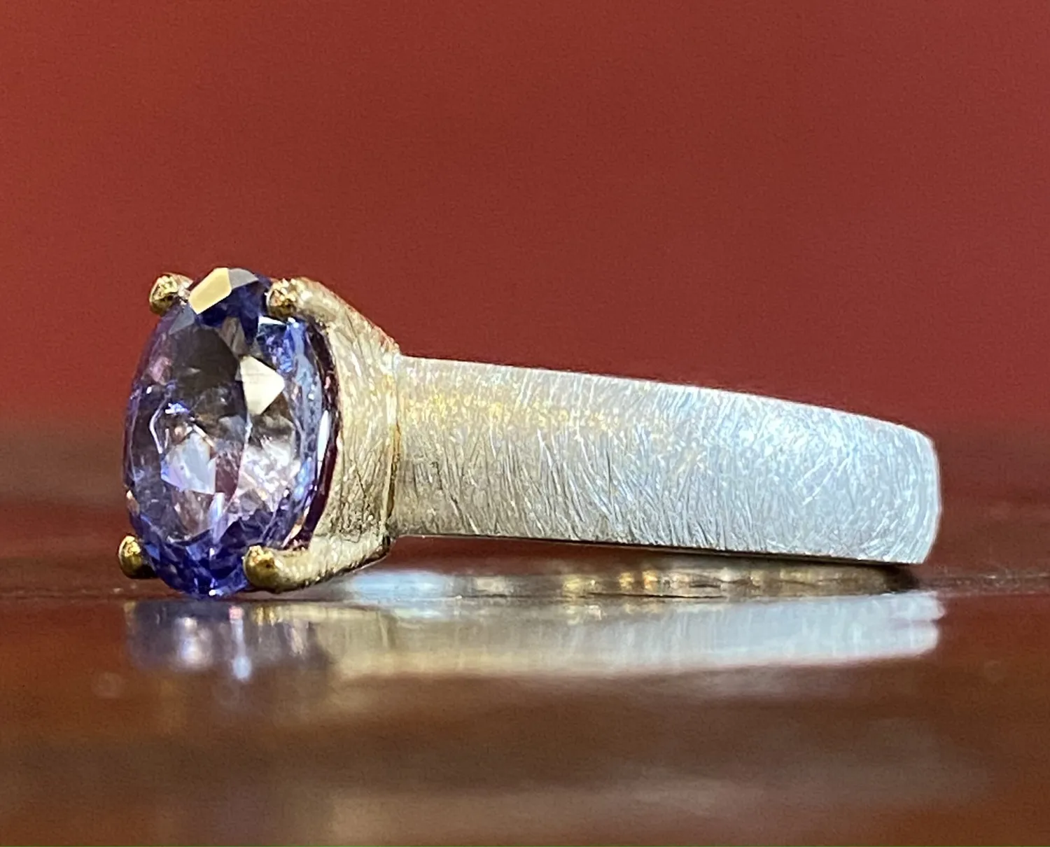 Galerie Kara bague tanzanite argent brossé vermeil