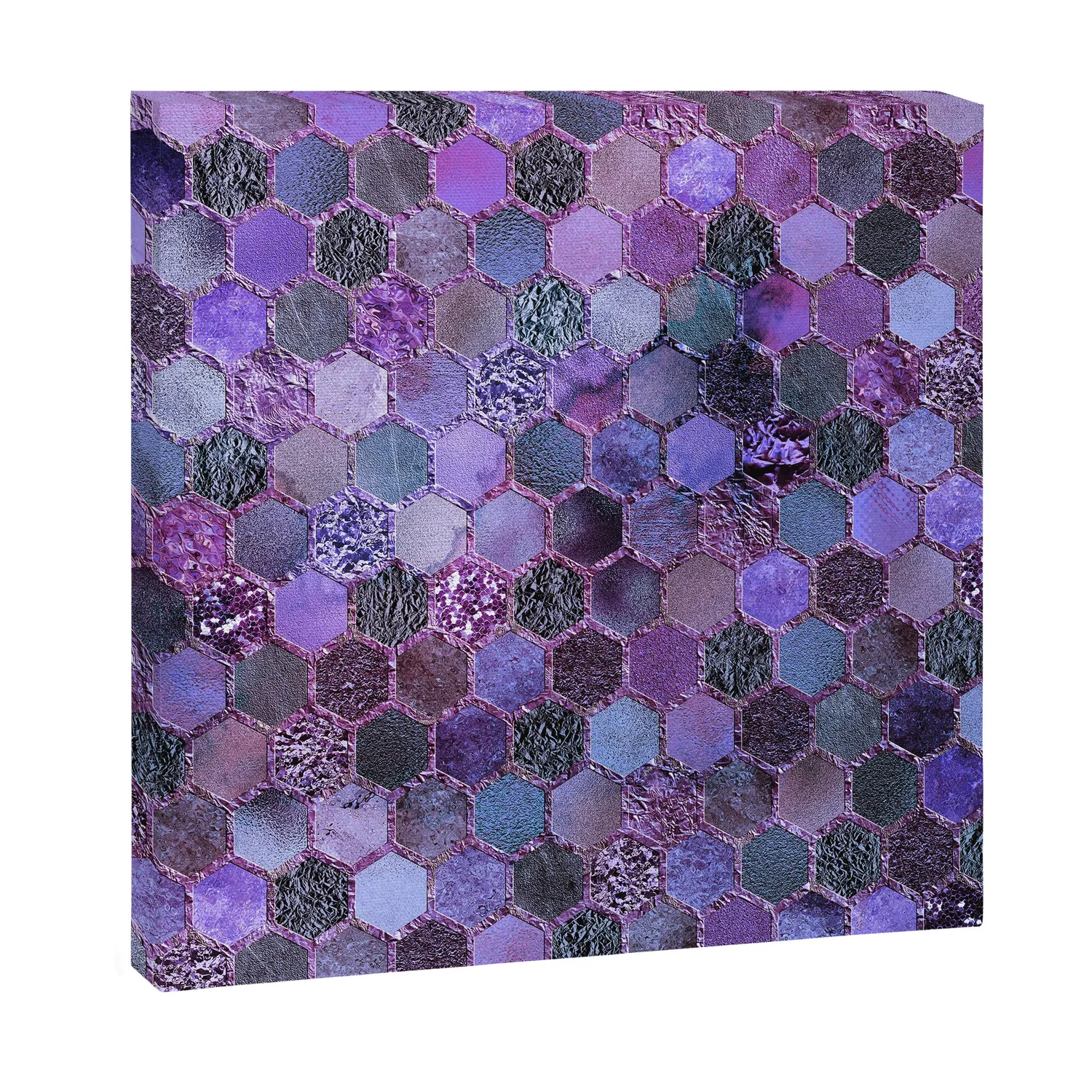 Society6 Purple Geometric Hexagonal Elegant Luxury Pattern toile violette