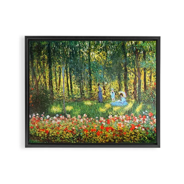 Society6 Monet Famille Jardin toile encadrée