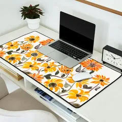 Society6 Sunflower Watercolor Yellow & Black Palette tapis de bureau tournesols