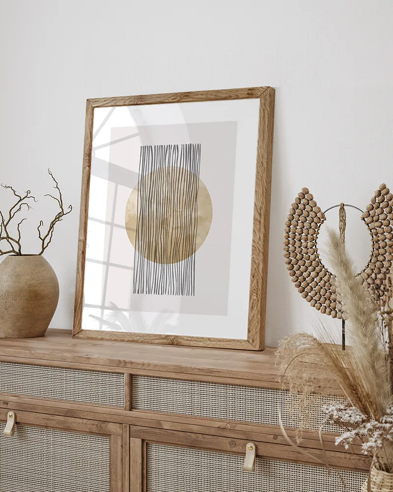 Any Image Golden and Stripes tableau abstrait