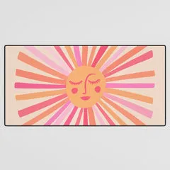 Society6 Sunshine Pink tapis de bureau soleil rose