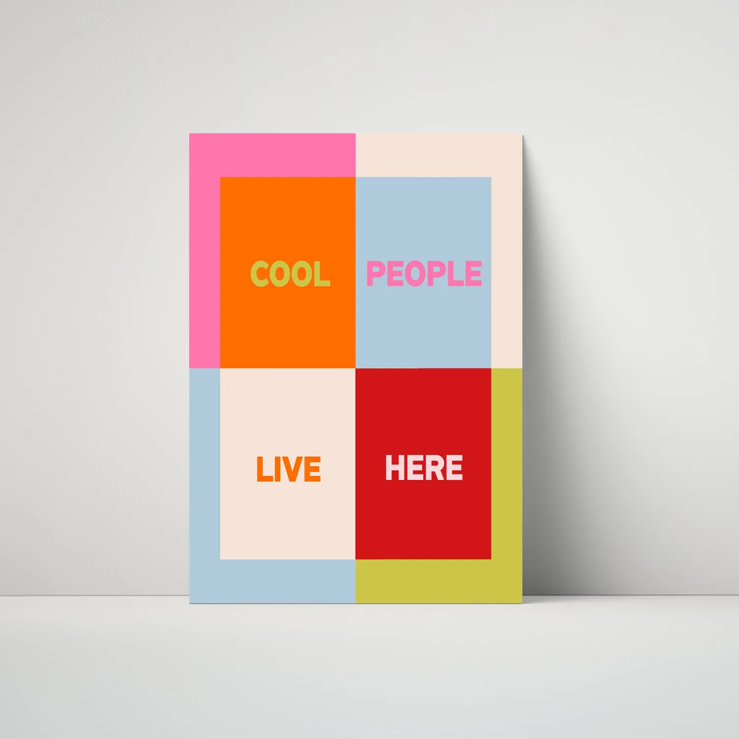 Maddison Ball Cool People Live Here affiche typo