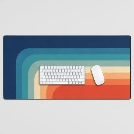 Society6 Retro 70s Color Palette III tapis de bureau géométrique