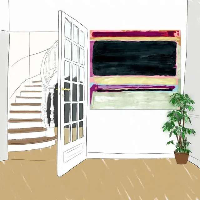 Mademoiselle Tiss Blackboard panneau mural 160x140 tissu