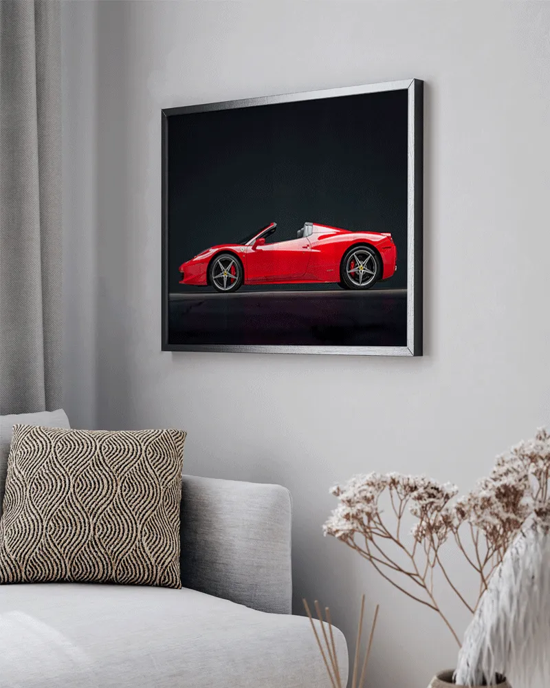 Any Image Red Ferrari 458 photo encadrée automobile