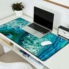Society6 Aqua Turquoise Agate Mineral Gem Stone tapis de bureau agate