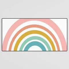 Society6 Simple Happy Rainbow Art tapis de bureau arc-en-ciel