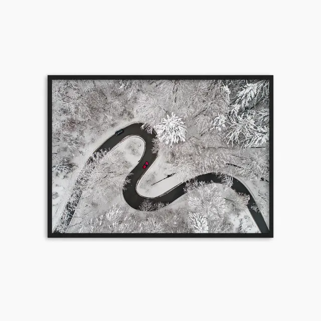Any Image Winding Road tableau encadré 100X140 noir photographie