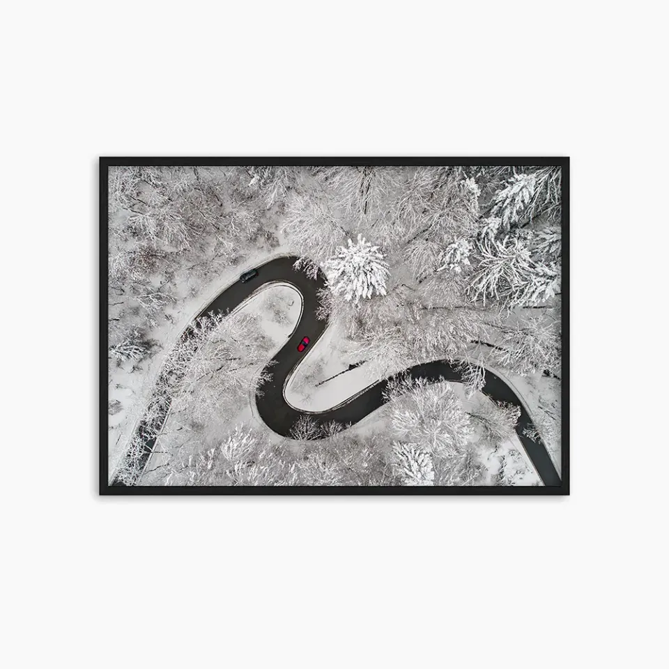Any Image Winding Road tableau encadré 100X140 noir photographie