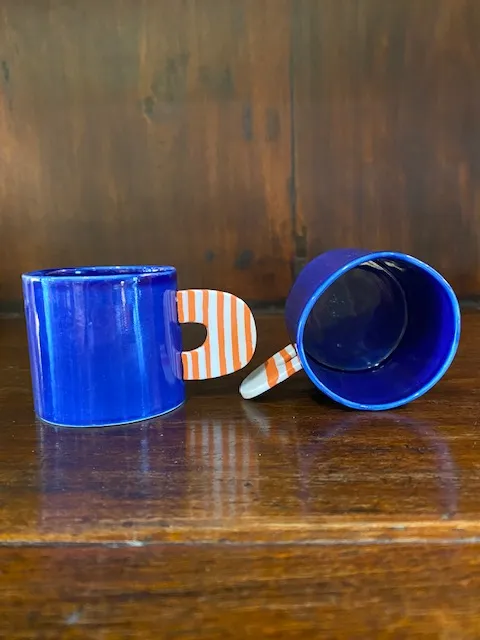 Galerie Kara tasse à café 2 porcelaine émaillée Eric Hibelot