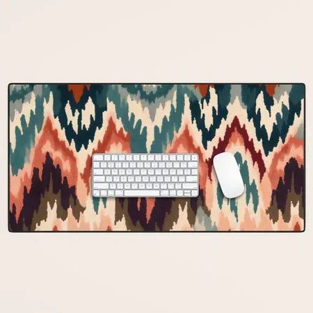 Society6 Kashimiran Kilim tapis de bureau chevrons rouille