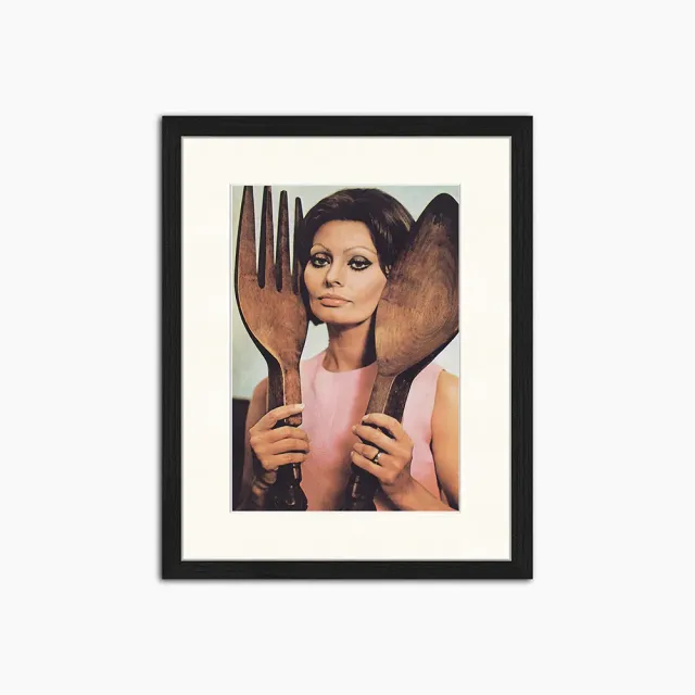 Any Image Sophia Loren Fourchette affiche encadrée