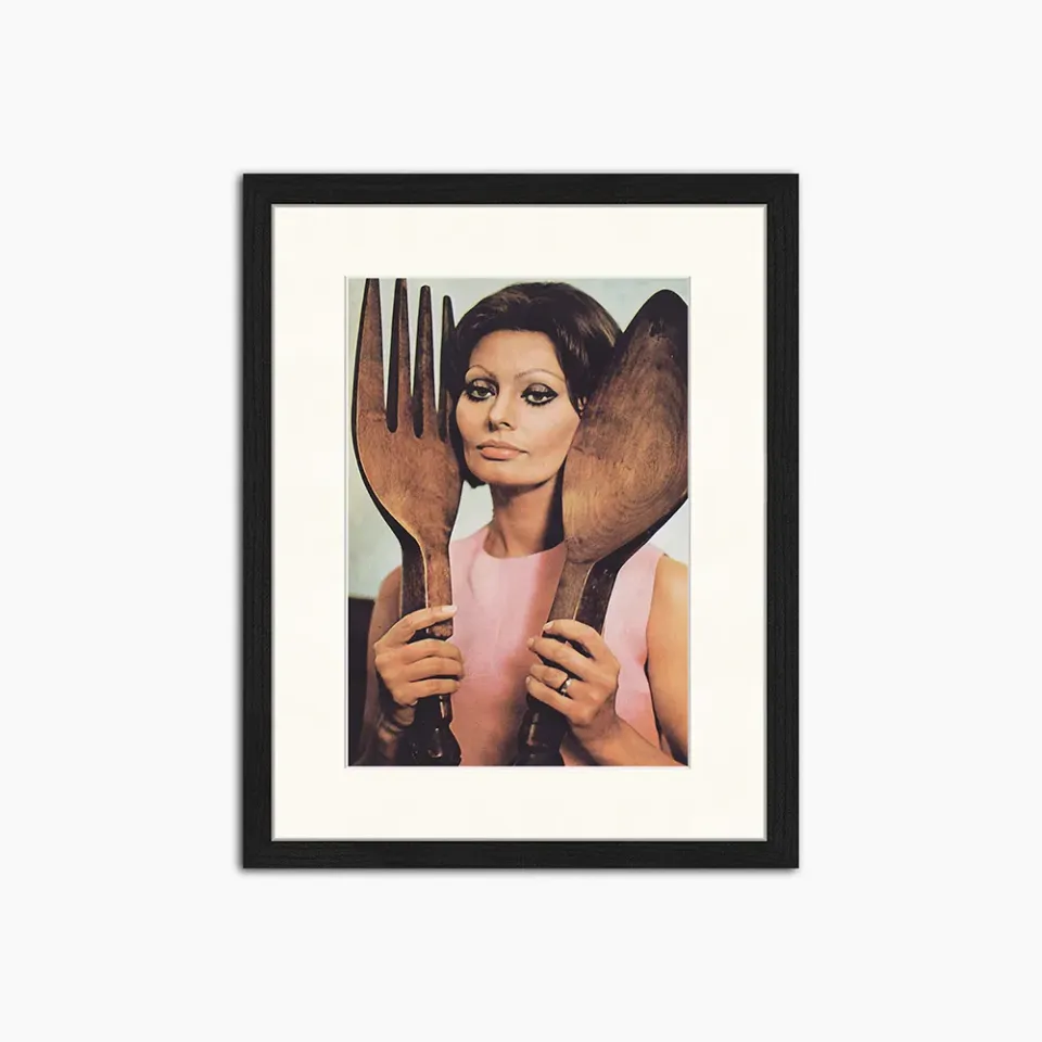 Any Image Sophia Loren Fourchette affiche encadrée