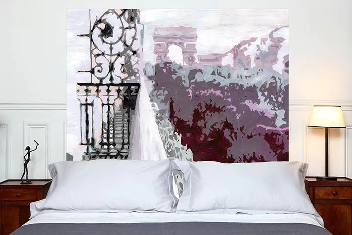 Mademoiselle Tiss Arc de Triomphe tête de lit tissu Paris