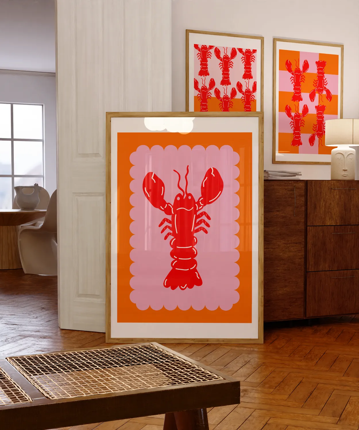 Maddison Ball Lobster Scallop affiche homard papier mat
