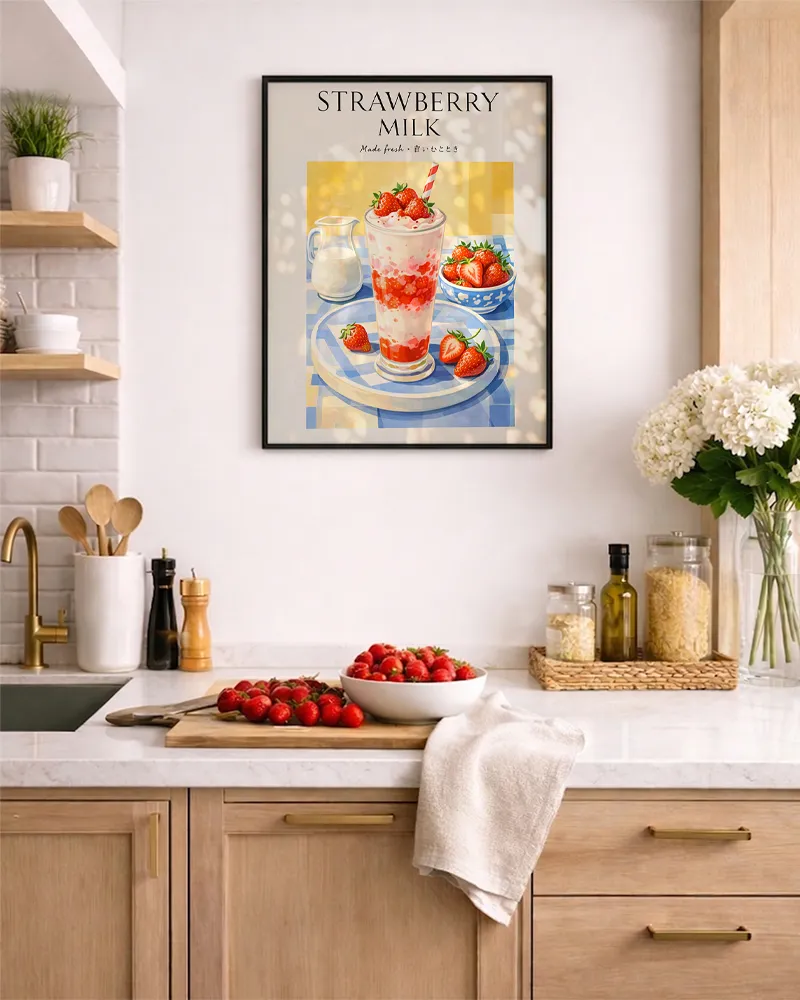 Any Image Strawberry Milk tableau figuratif couleur