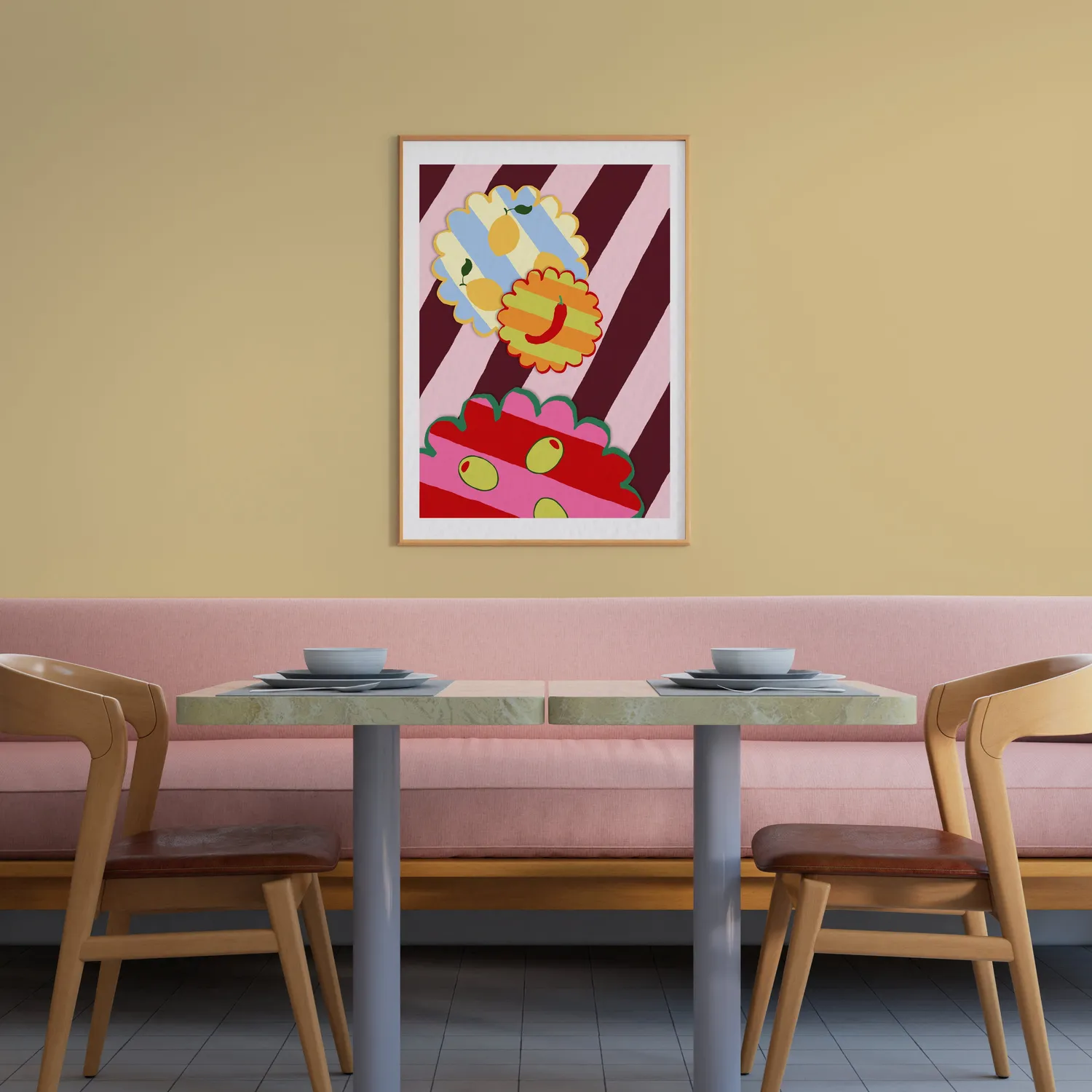 Maddison Ball Dinner Plates affiche olives citrons
