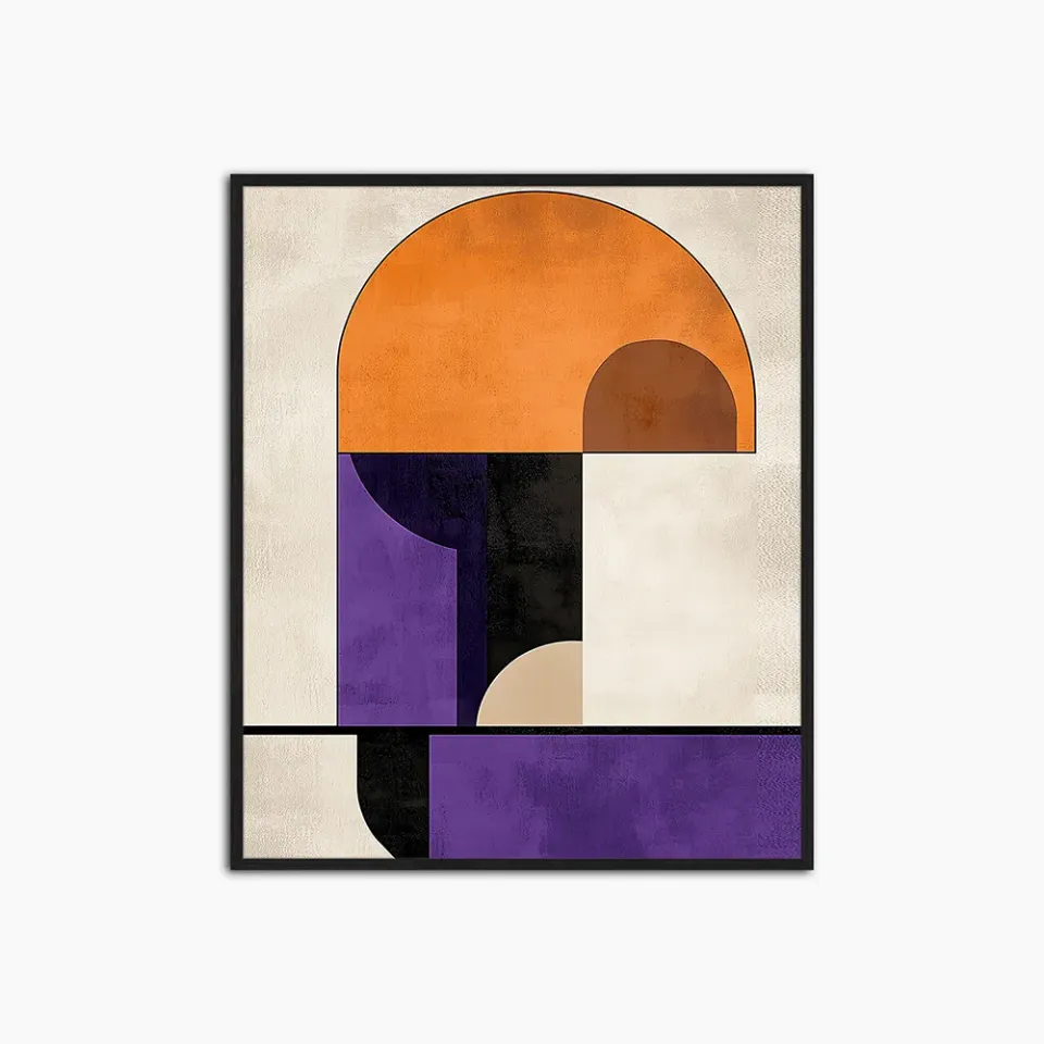 Liv Corday Purple & Orange Abstract affiche encadrée couleur