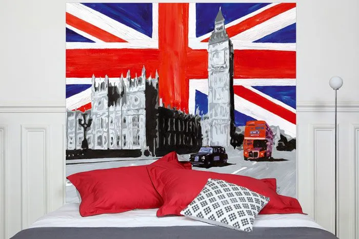 Mademoiselle Tiss London tête de lit tissu imprimé