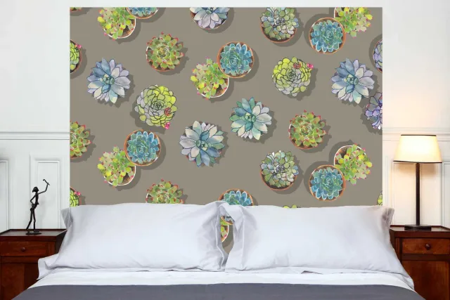 Mademoiselle Tiss Les Succulentes tête de lit tissu 160 cm