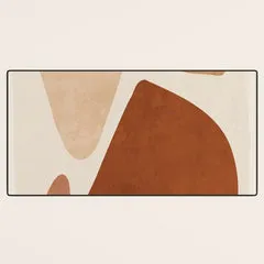 Society6 Abstract Shapes 47 tapis de bureau beige