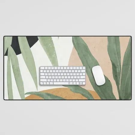 Society6 Abstract Tropical Leaves 4 tapis de bureau feuilles