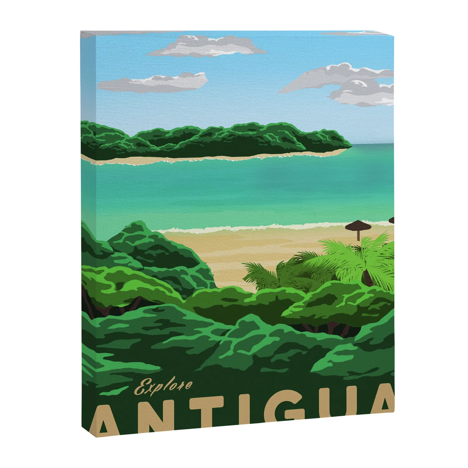 Society6 Antigua Travel Poster toile caraïbes