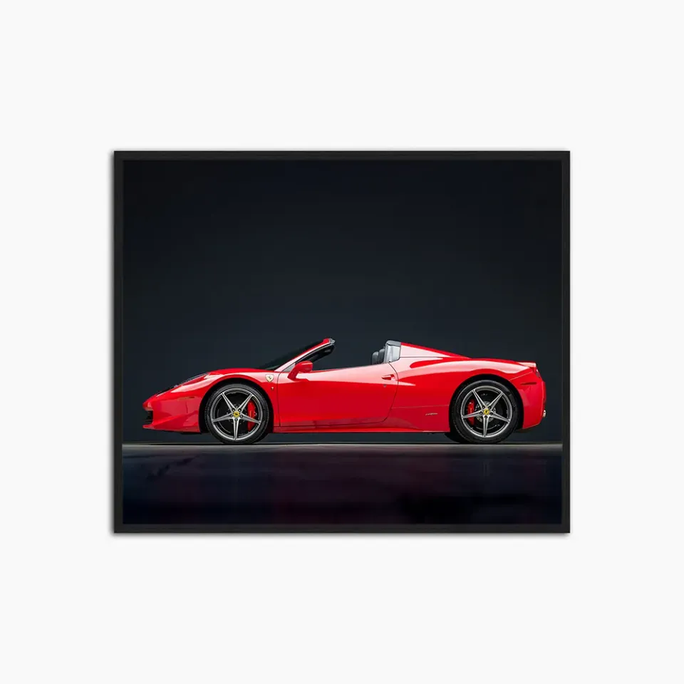 Any Image Red Ferrari 458 photo encadrée automobile
