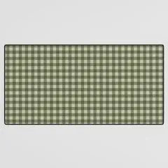 Society6 Gingham Plaid Natural Green tapis de bureau vichy