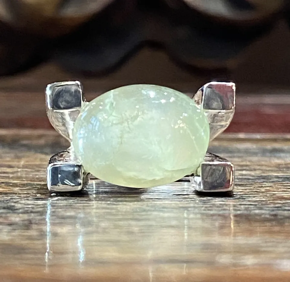 Galerie Kara bague argent préhnite Verde