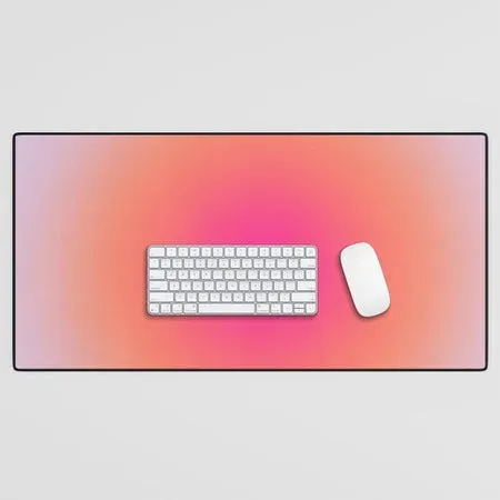 Society6 Vintage Colorful Gradient tapis de bureau halo corail