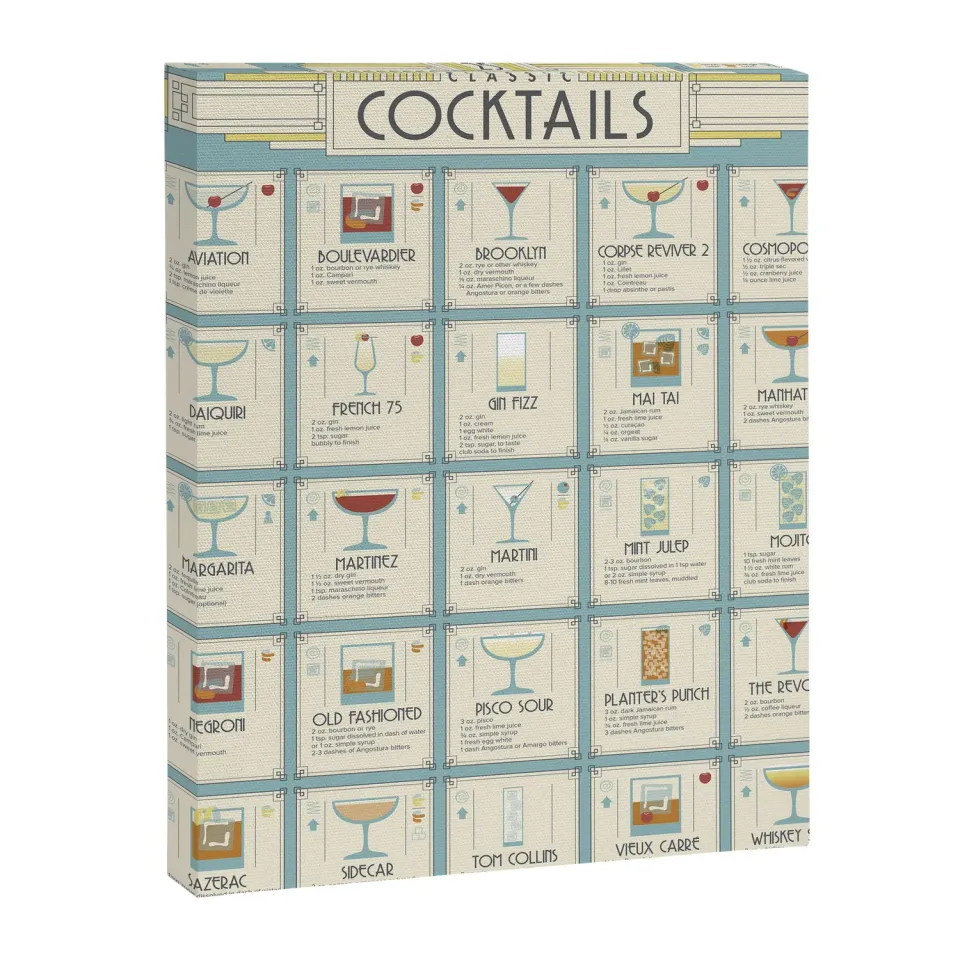 Society6 Art Deco Cocktail Recipe Poster toile bar