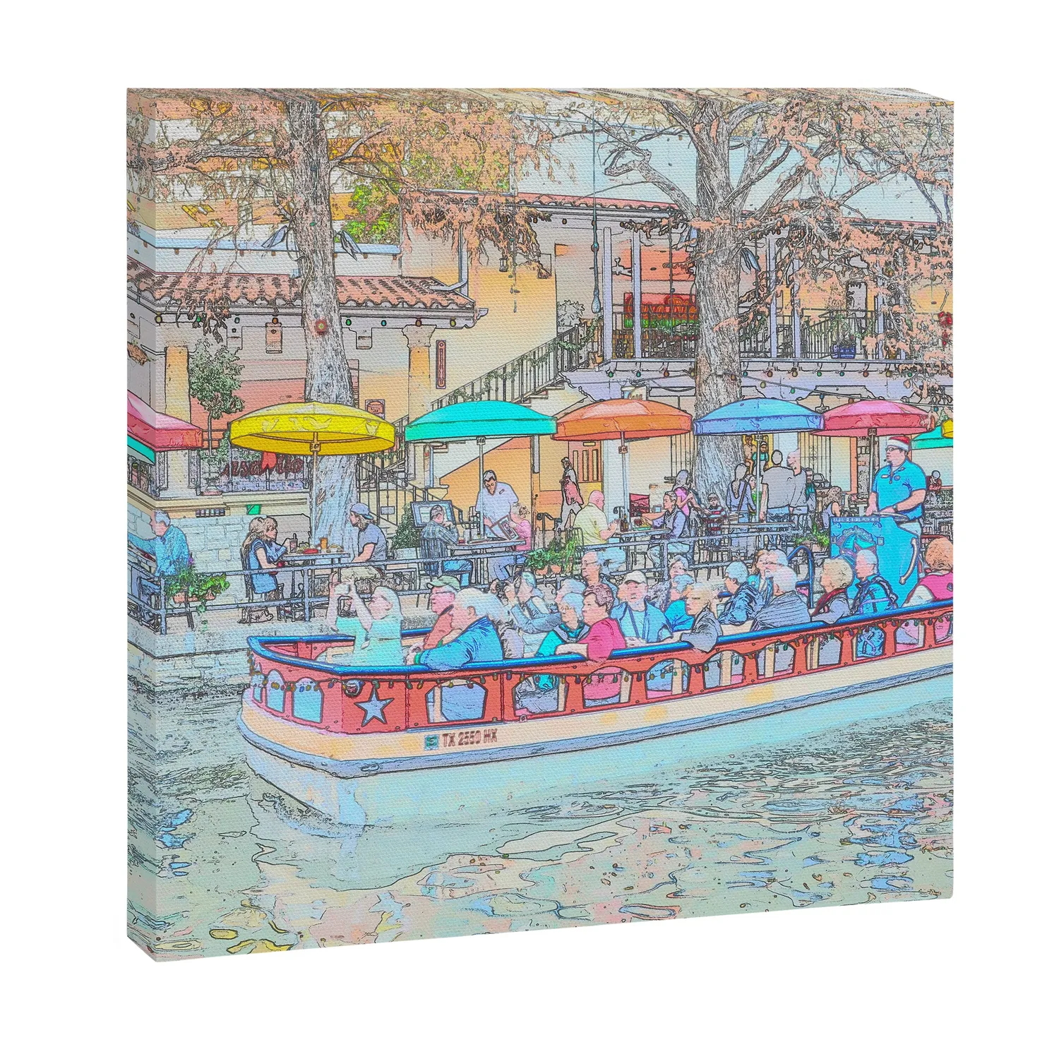 Society6 Ride Down The River San Antonio Texas toile sans cadre rivière