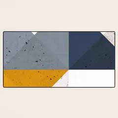 Society6 Modern Geometric 19/2 tapis triangles gris jaune