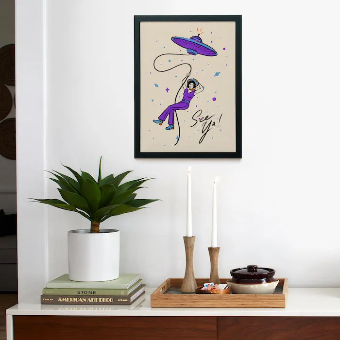 Society6 See Ya Purple affiche encadrée cosmos violet
