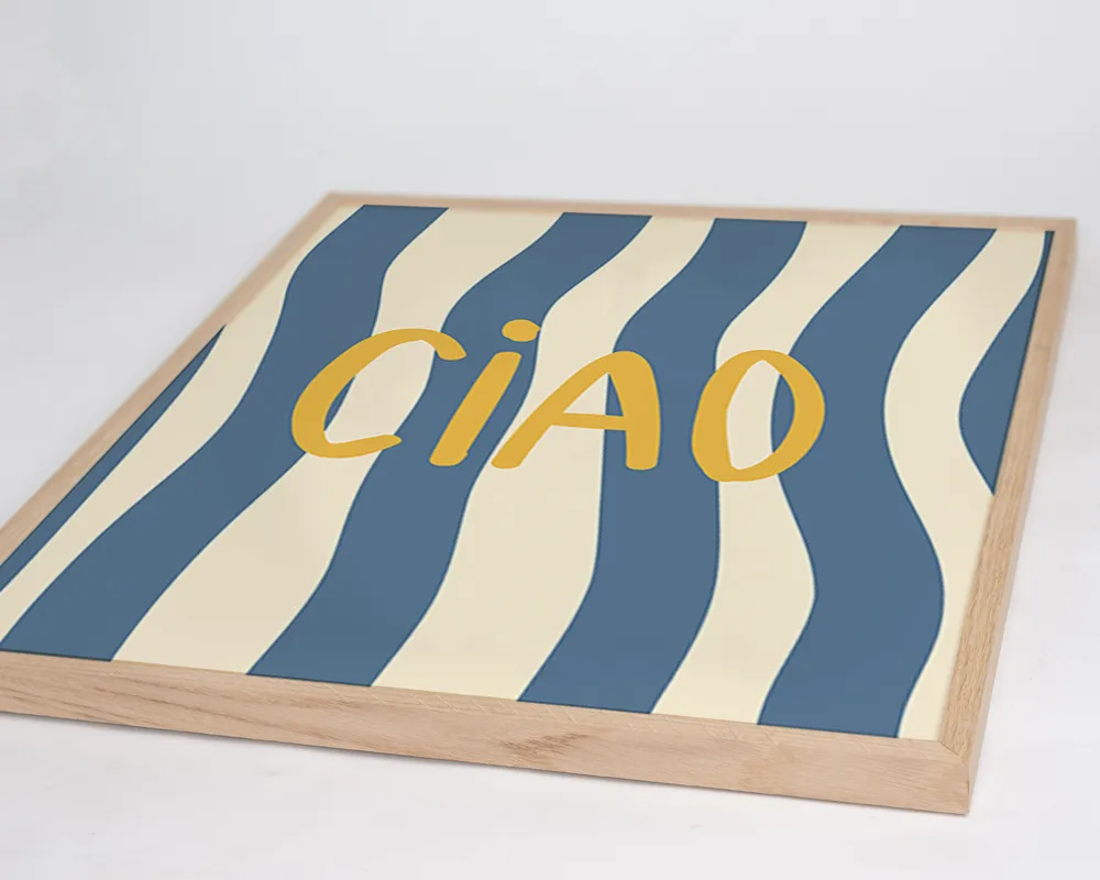 Any Image Ciao tableau encadré typographie couleurs douces