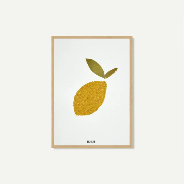 Horti Le Citron herbier encadré 21x30cm mimosa