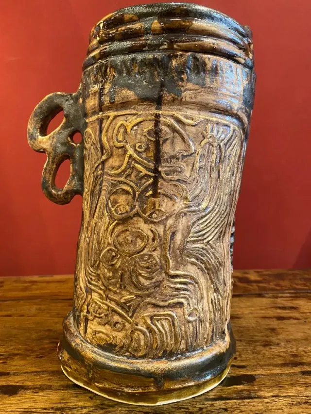 Galerie Kara Tarot vase en grès blanc émaillé