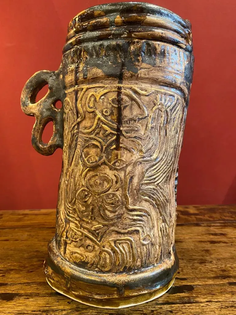 Galerie Kara Tarot vase en grès blanc émaillé