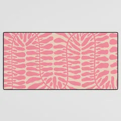 Society6 One Hundred-Leaved Plant 9 tapis bureau rose crème