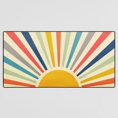 Society6 Sun Retro Art III tapis bureau soleil