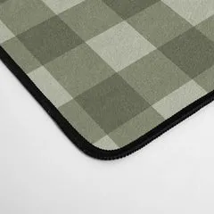 Society6 Gingham Plaid Natural Green tapis de bureau vichy