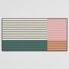 Society6 Color Block Line Abstract V Colorful Retro tapis de bureau