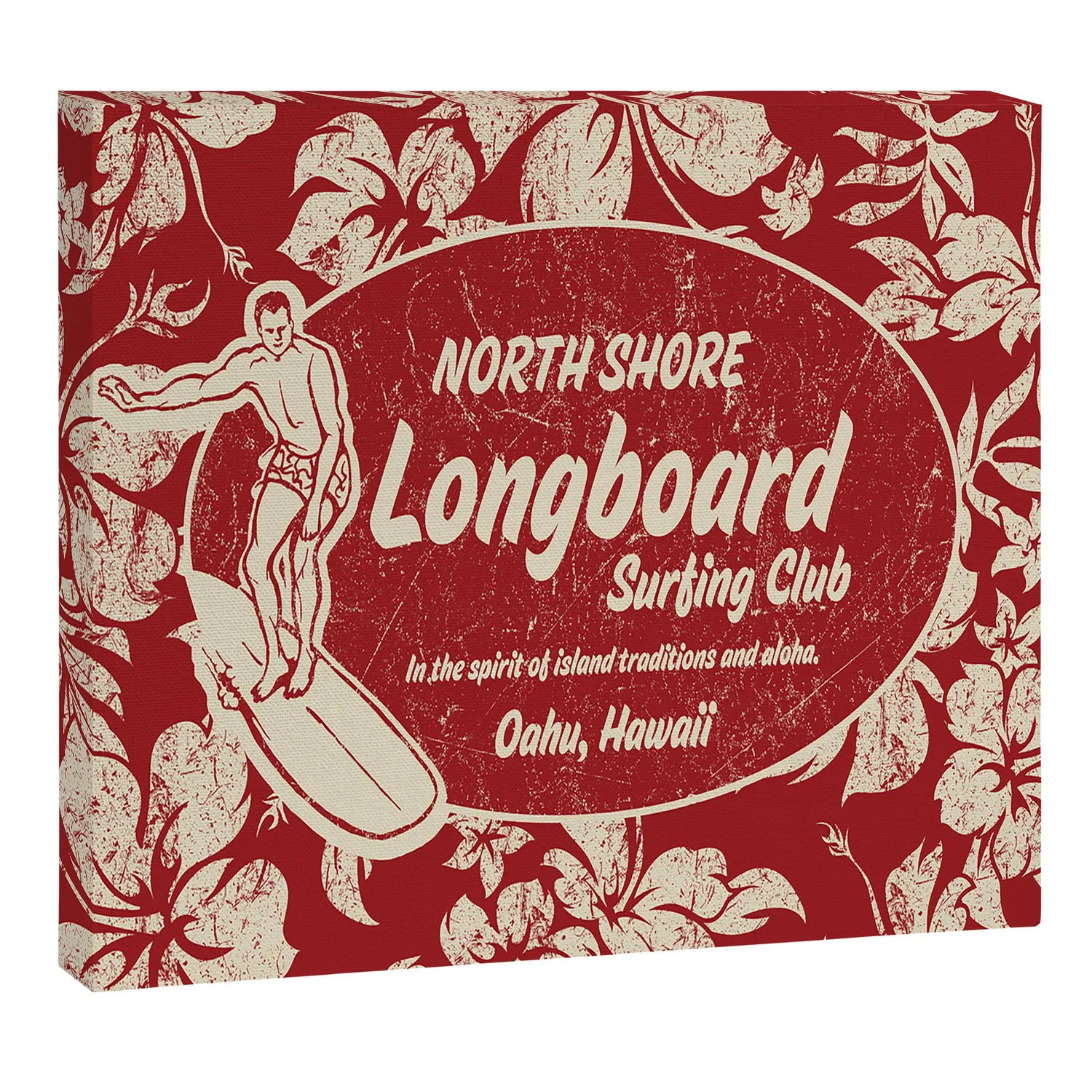 Society6 Club Surfing toile logo surf hibiscus