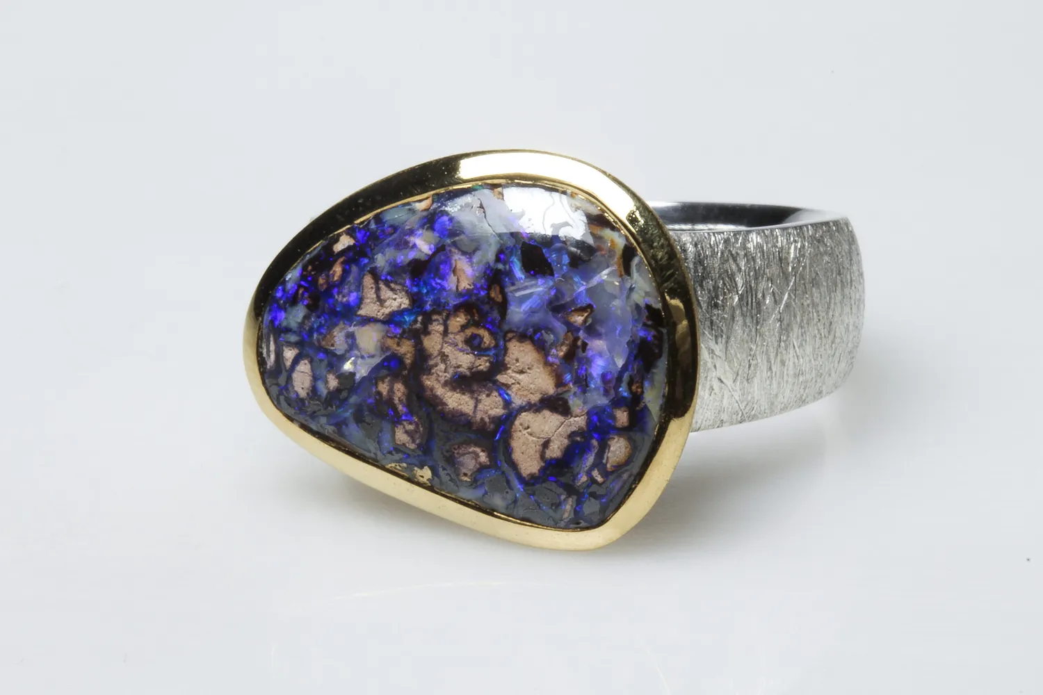 Galerie Kara bague opale boulder argent et vermeil
