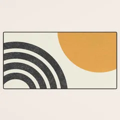 Society6 Mid Century Modern Sun and Rainbow tapis de bureau