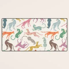 Society6 Cheetah Poster tapis de bureau félins aquarelle