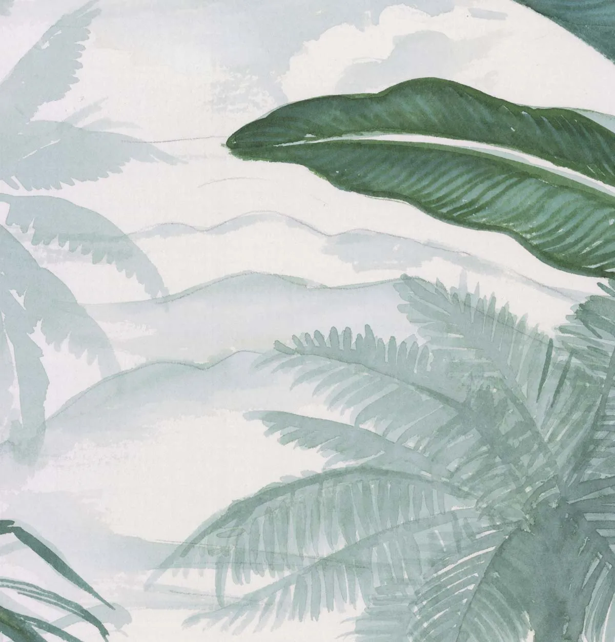Mademoiselle Tiss Jardin Tropical tête de lit monochrome